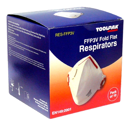 FFP3+Valve Respirator Pack of 10 Toolpak